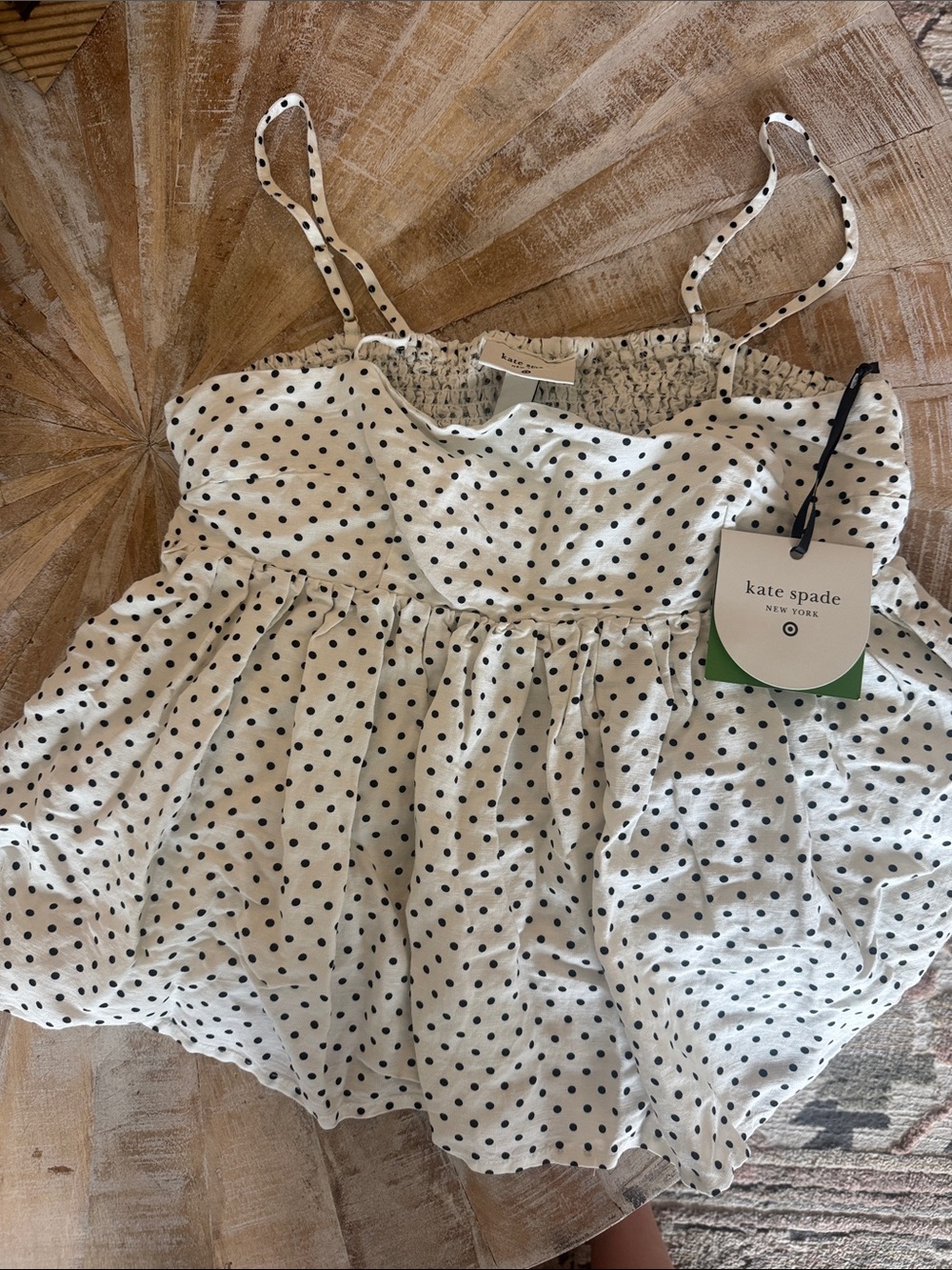 kate spade White Tank with Black Polka Dots
